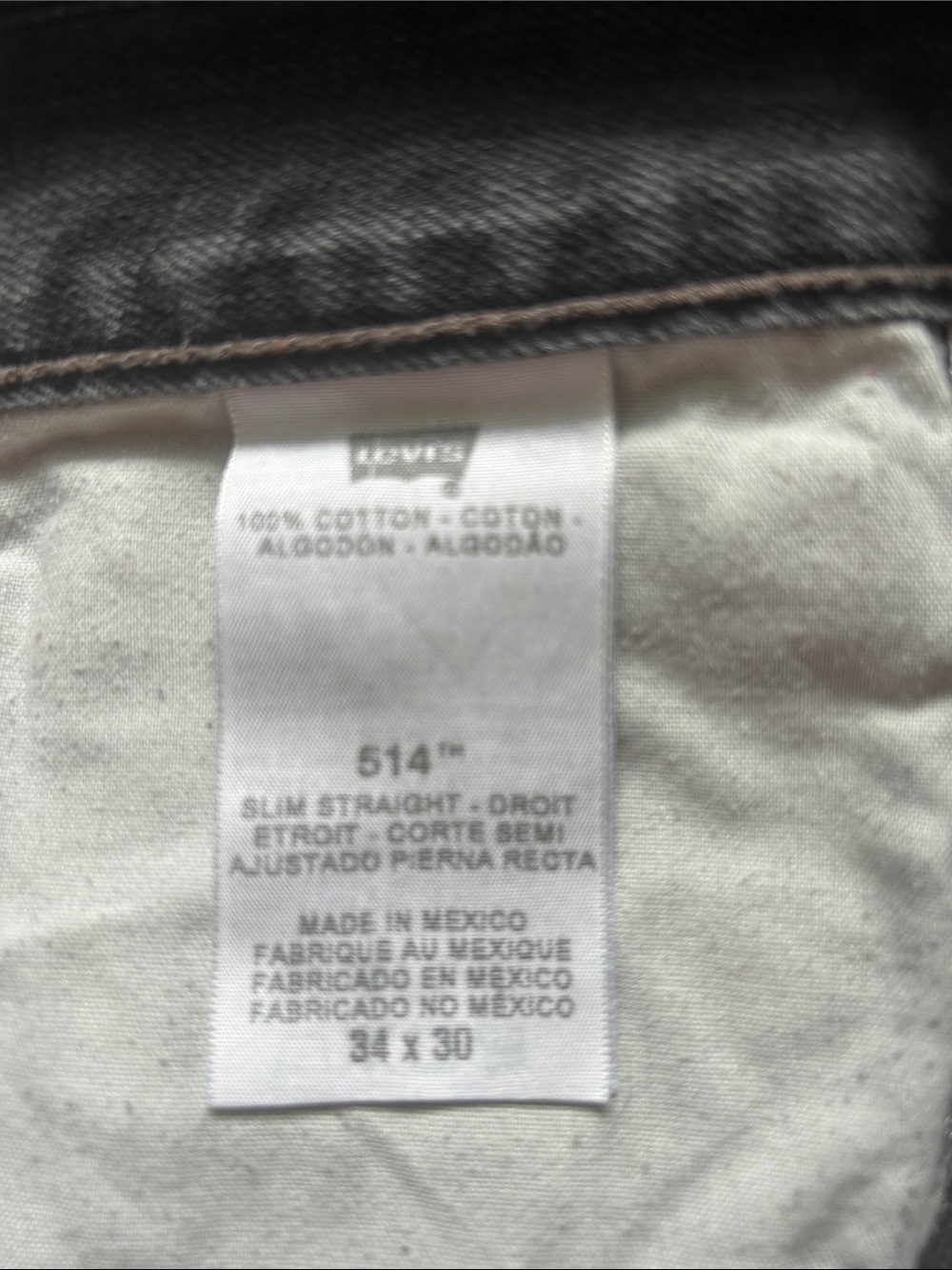 Levi's 514 Slim Straight Jeans - Black with White Tag